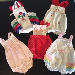 Vintage Baby Girl Sun Suit Romper Lot